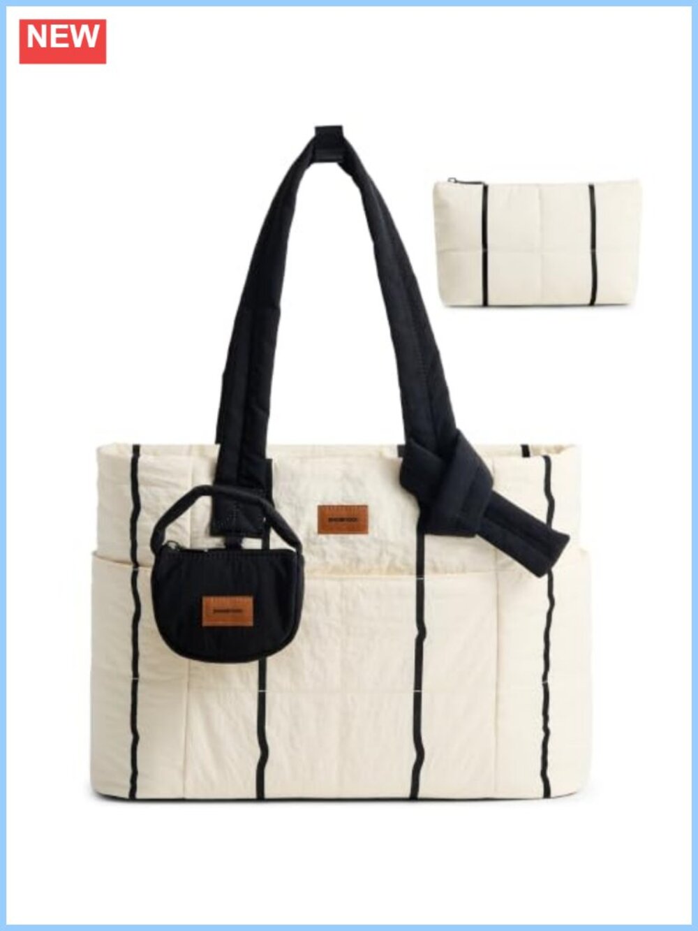 Quilted Puffer Tote Bag Lightweight 20L Laptop Travel Nurse